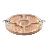 Petisqueira Redonda de Madeira Palmeira 25,5x2cm 26007 Bon Gourmet Petisqueira Redonda de Madeira Palmeira 25,5x2cm 26007 Bon Gourmet