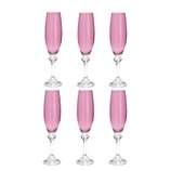 Jogo de Champagne de Cristal Ecológico Elisa Ametista 6 Peças 220ml 35140 Bohemia Jogo de Champagne de Cristal Ecológico Elisa Ametista 6 Peças 220ml 35140 Bohemia