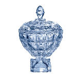 Potiche Decorativo de Cristal Azul 11,5x18cm Diamant 26060 Wolff Potiche Decorativo de Cristal Azul 11,5x18cm Diamant 26060 Wolff