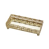 Bandeja Ferro e Cristais com Espelho Dourado 26,5X11,5X6,5cm 25477 Wolff Delhi Bandeja Ferro e Cristais com Espelho Dourado 26,5X11,5X6,5cm 25477 Wolff Delhi