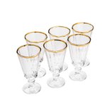 Jogo de Taças de Licor de Cristal com Filete Ouro Tulip 50ml 27428 Wolff Jogo de Taças de Licor de Cristal com Filete Ouro Tulip 50ml 27428 Wolff
