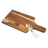 Tábua de Madeira com Espátula de Zamac Costela de Adão Dourado 32x15cm 26951 Bon Gourmet Tábua de Madeira com Espátula de Zamac Costela de Adão Dourado 32x15cm 26951 Bon Gourmet