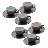 Jogo Xícaras para Café de Cerâmica 6 Peças Rustic Marrom 90ml 35392 Bon Gourmet Jogo Xícaras para Café de Cerâmica 6 Peças Rustic Marrom 90ml 35392 Bon Gourmet