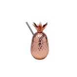 Taça e Copo Abacaxi de Inox 2 em 1 Cromado Rosé com Canudo 500ml 27323 Royal Taça e Copo Abacaxi de Inox 2 em 1 Cromado Rosé com Canudo 500ml 27323 Royal
