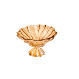Centro de Mesa de Cristal com Pé Paradise Âmbar Metálico 34X20cm 26711 Wolff Centro de Mesa de Cristal com Pé Paradise Âmbar Metálico 34X20cm 26711 Wolff