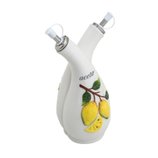 Garrafa Dupla Cerâmica para Azeite e Vinagre Lemons 300ml 26744 Bon Gourmet Garrafa Dupla Cerâmica para Azeite e Vinagre Lemons 300ml 26744 Bon Gourmet