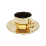 Jogo Xícaras Café Porcelana 6 Peças com Pires Preto/Dourado Versa 90m 35525 Wolff Jogo Xícaras Café Porcelana 6 Peças com Pires Preto/Dourado Versa 90m 35525 Wolff
