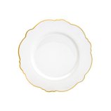 Prato Sobremesa Porcelana Maldivas Branco Fio Dourado 21cm 18054 Wolff