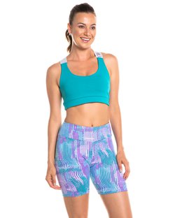 Bermuda Básica Tecido Leve Amni com Cós Anatômico estampada xadrez roxo Bermuda Básica Tecido Leve Amni com Cós Anatômico estampada xadrez roxo