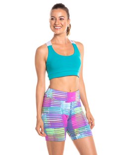 Bermuda Básica Tecido Leve Amni com Cós Anatômico estampada riscos Bermuda Básica Tecido Leve Amni com Cós Anatômico estampada riscos