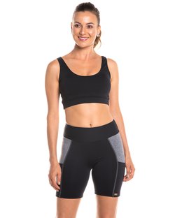 Bermuda com bolso lateral e recortes suplex preto Bermuda com bolso lateral e recortes suplex preto