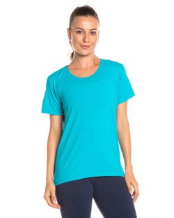 Camiseta feminina com manga mais curta e comprimento mais longo nanai Camiseta feminina com manga mais curta e comprimento mais longo nanai