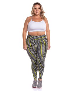 Calça legging básica com cós anatômico suplex riscos cinza Calça legging básica com cós anatômico suplex riscos cinza