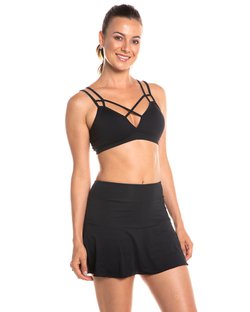 Shorts Saia Godê com Barra de Silicone Preto Shorts Saia Godê com Barra de Silicone Preto