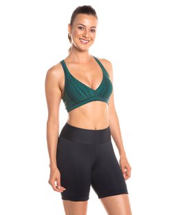 Top fitness modelo básico de bojo removível com costas nadador estampa woven Top fitness modelo básico de bojo removível com costas nadador estampa woven