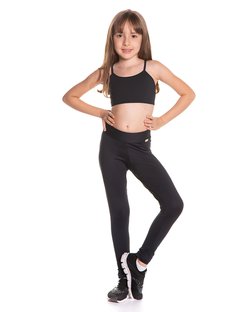 Calça Legging Infantil em Tecido Leve Amni Preto Calça Legging Infantil em Tecido Leve Amni Preto