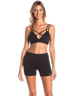 Shorts com Recortes nas Costas e Cós Anatômico Preto Shorts com Recortes nas Costas e Cós Anatômico Preto