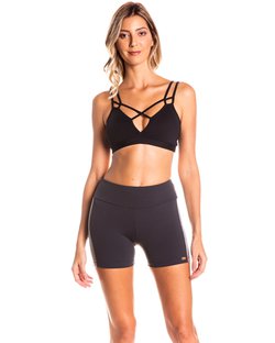 Shorts com Recortes nas Costas e Cós Anatômico Cinza Shorts com Recortes nas Costas e Cós Anatômico Cinza