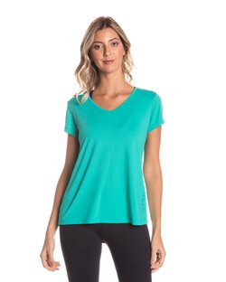 Blusa Baby Look Mais Soltinha Decote V em Dry Fit Bahamas Blusa Baby Look Mais Soltinha Decote V em Dry Fit Bahamas