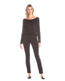 Blusa Manga Longa Costas Cruzada em Viscolycra Preto Blusa Manga Longa Costas Cruzada em Viscolycra Preto
