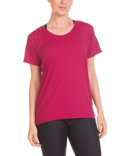 Camiseta feminina com manga mais curta e comprimento mais longo sangria Camiseta feminina com manga mais curta e comprimento mais longo sangria