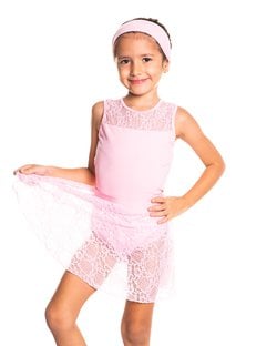 Saia de Ballet Infantil de Renda com Cós Rosa Ballet Saia de Ballet Infantil de Renda com Cós Rosa Ballet