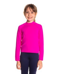 Camiseta Infantil Proteção UV 50+ Manga Longa Rosa Flip Flop Camiseta Infantil Proteção UV 50+ Manga Longa Rosa Flip Flop