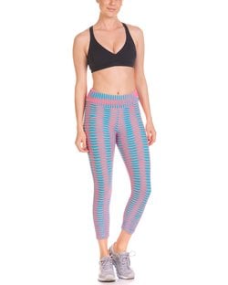 Calça Capri Básica com Cós Anatônico Estampa Dubai Bicolor Nanai Calça Capri Básica com Cós Anatônico Estampa Dubai Bicolor Nanai