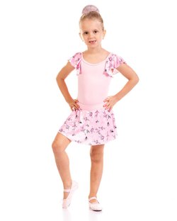 Collant de Ballet Infantil com Manga Godê Estampa Plié Rosa Collant de Ballet Infantil com Manga Godê Estampa Plié Rosa