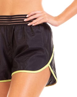 Shorts Boxer em Tactel com Elástico Preto Shorts Boxer em Tactel com Elástico Preto