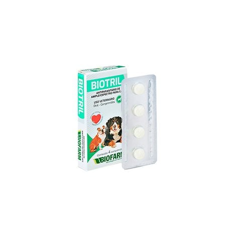Biotril 4 Comp. Biofarm | Tratamento e prevenção de verme do coração Biotril 4 Comp. Biofarm | Tratamento e prevenção de verme do coração