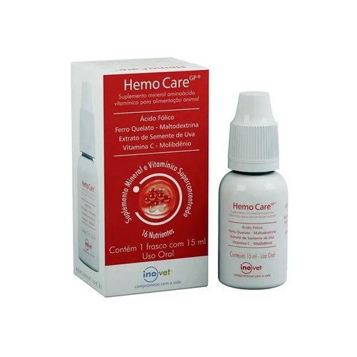 Hemo Care GP® 15mL - Inovet | Suplemento mineral aminoácido vitamínico Hemo Care GP® 15mL - Inovet | Suplemento mineral aminoácido vitamínico