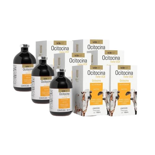 Kit 6 Ocitocina Forte UCB 100 ml | Eliminação do leite residual e prevenção de mastite Kit 6 Ocitocina Forte UCB 100 ml | Eliminação do leite residual e prevenção de mastite