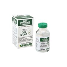 Óleo Canforado Composto 20mL - Biofarm | Tratamento de infecções respiratórias Óleo Canforado Composto 20mL - Biofarm | Tratamento de infecções respiratórias
