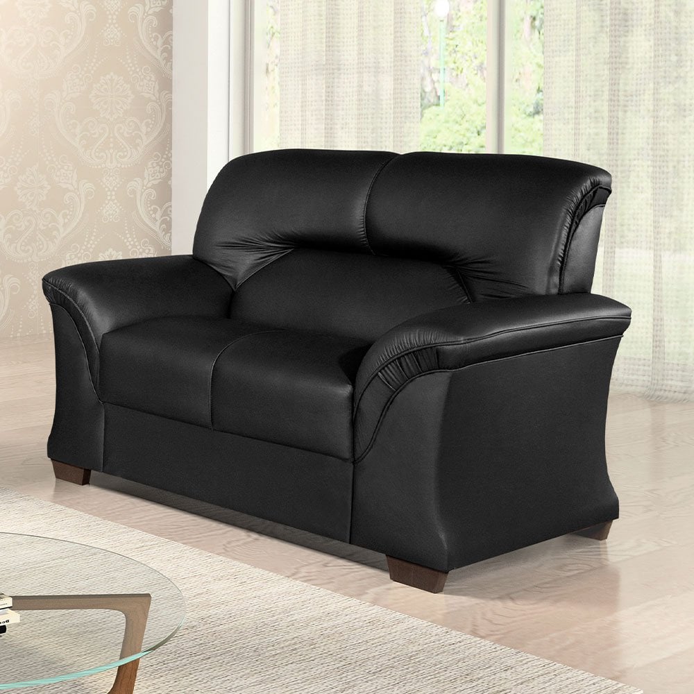 Sofá 2 Lugares Corano Vitória Edmil Preto Lojas Edmil