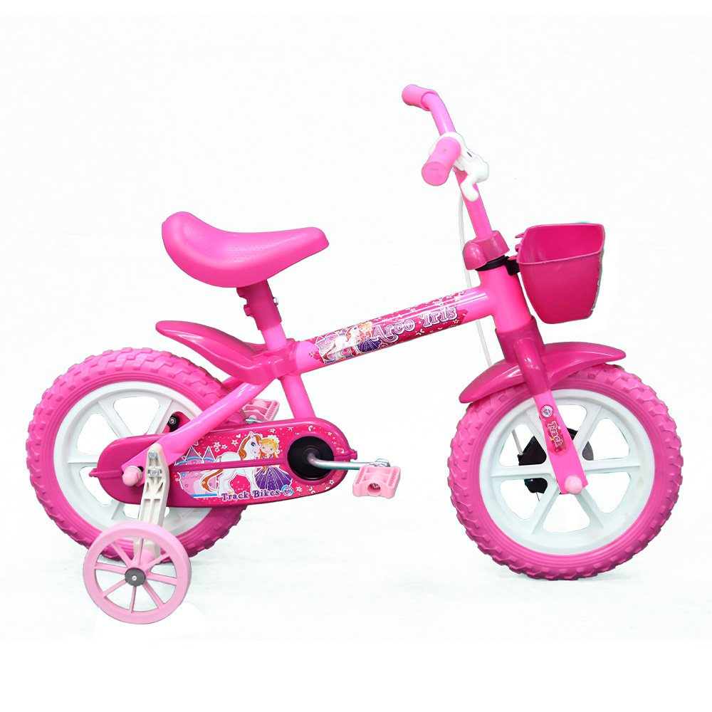 Bicicleta Infantil Aurora Fest Colli Aro-16 Com Freios V-Brake, Rodas de  Apoio e Cestinha - Rosa e Azul