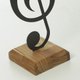Quadro Nota Musical Clave De Sol - Aço e suporte madeira Teca