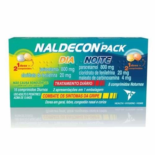 Naldecon Pack Dia e Noite com 24 Comprimidos Naldecon Pack Dia e Noite com 24 Comprimidos