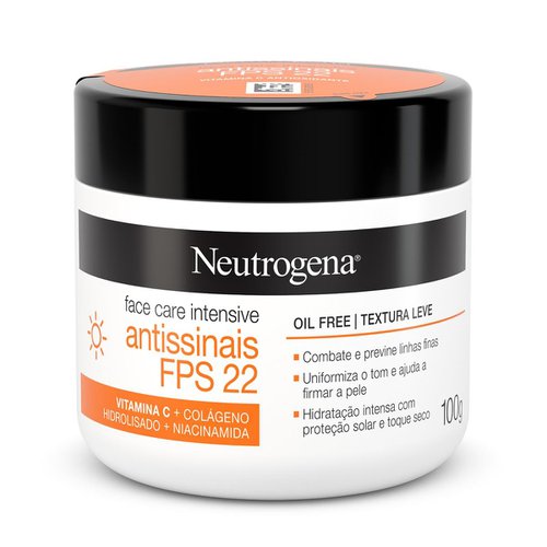 Creme Facial Neutrogena Face Care Intensive Antissinais FPS 22 Com 100g Creme Facial Neutrogena Face Care Intensive Antissinais FPS 22 Com 100g