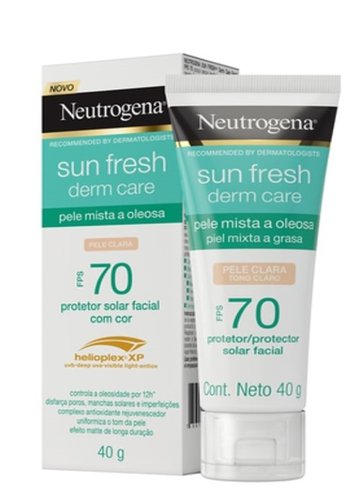 Protetor Solar Facial Neutrogena Sun Fresh Derm Care FPS70 Clara Com 40g Protetor Solar Facial Neutrogena Sun Fresh Derm Care FPS70 Clara Com 40g