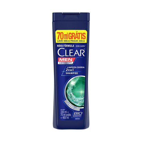 Shampoo Anti Caspa Clear Men Limpeza Diaria 2 Em 1 Leve 400ml Pague 330ml Shampoo Anti Caspa Clear Men Limpeza Diaria 2 Em 1 Leve 400ml Pague 330ml