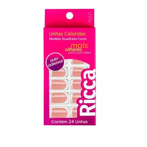 Unhas Ricca Auto Adesivo Francesinha Rosa c 24 Un Unhas Ricca Auto Adesivo Francesinha Rosa c 24 Un
