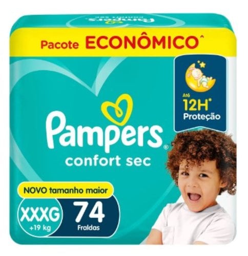 Fralda Infantil Pampers Confortsec Max XXXG Com 74 Unidades Fralda Infantil Pampers Confortsec Max XXXG Com 74 Unidades