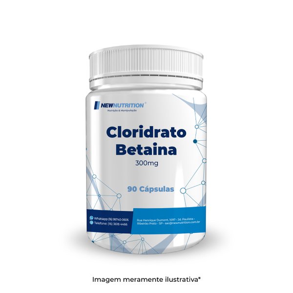 Cloridrato Betaína 300mg 90 cápsulas Cloridrato Betaína 300mg 90 cápsulas