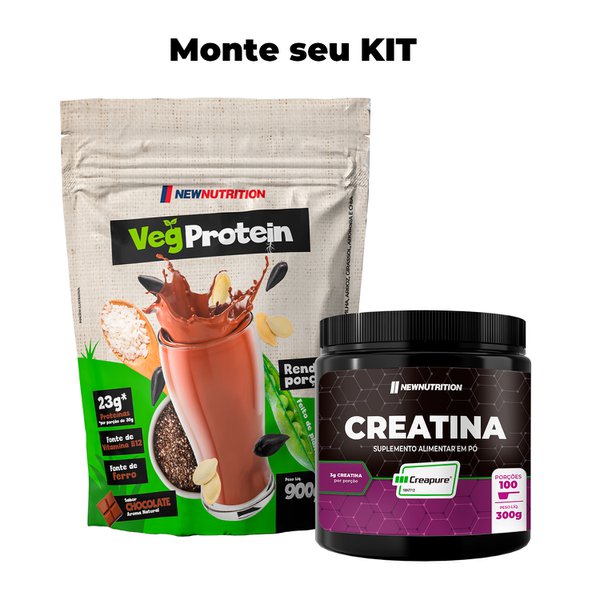 Kit Suplementos Veganos 1 (Blend Proteínas Vegetais + Creatina) Kit Suplementos Veganos 1 (Blend Proteínas Vegetais + Creatina)