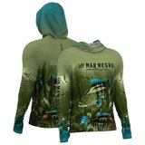 Camisa De Pesca X Protection Mar Negro Sublimada Tucuna Family Masculina UV50+ Camisa De Pesca X Protection Mar Negro Sublimada Tucuna Family Masculina UV50+