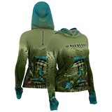 Camisa De Pesca X Protection Mar Negro Sublimada Tucuna Family Feminina UV50+ Camisa De Pesca X Protection Mar Negro Sublimada Tucuna Family Feminina UV50+