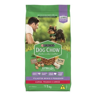 Ração Seca Purina Dog Chow Extra Life Carne, Frango e Arroz para Cães Filhotes Raças Minis e Pequenas - 1kg Ração Seca Purina Dog Chow Extra Life Carne, Frango e Arroz para Cães Filhotes Raças Minis e Pequenas - 1kg