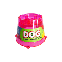 Comedouro Pet Toys Funcional Lento Rosa Transparente - 250 Ml