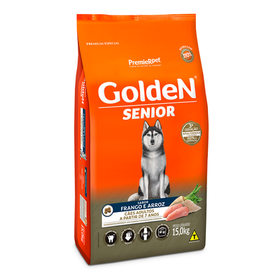 Ração Seca PremieR Pet GoldeN Senior Frango e Arroz para Cães Adultos a partir de 7 anos Ração Seca PremieR Pet GoldeN Senior Frango e Arroz para Cães Adultos a partir de 7 anos